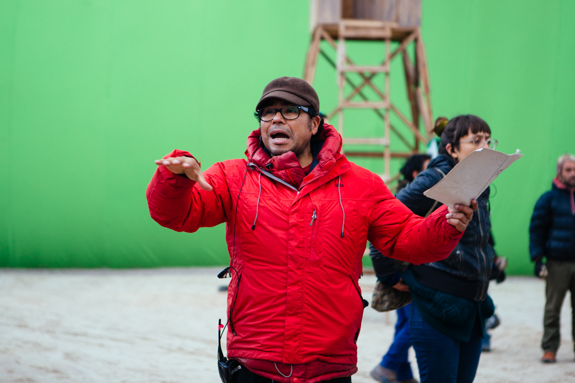 Oscar Godoy en el set